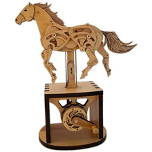 Charger l'image dans la galerie, Full view of assembled horse automaton from the side. It is on a white background.