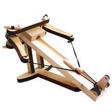 Load image into Gallery viewer, 3/4 view of assembled ballista kit on white background. It is knotched with one of the wooden bullets provided.
