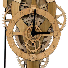 Cargar imagen en el visor de la galería, Close up view of head of &#39;Vera&#39; mechanical clock. Shows gears and nose on a blank background.
